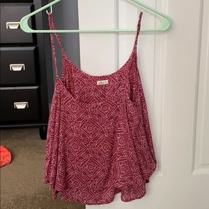 Red patterned tank top